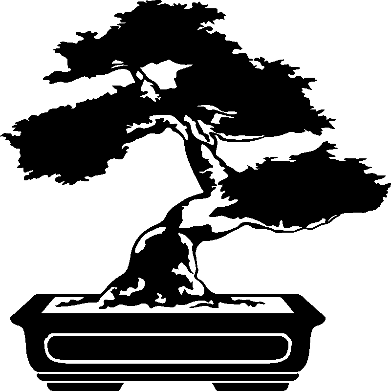 b&w icon of bonsai tree